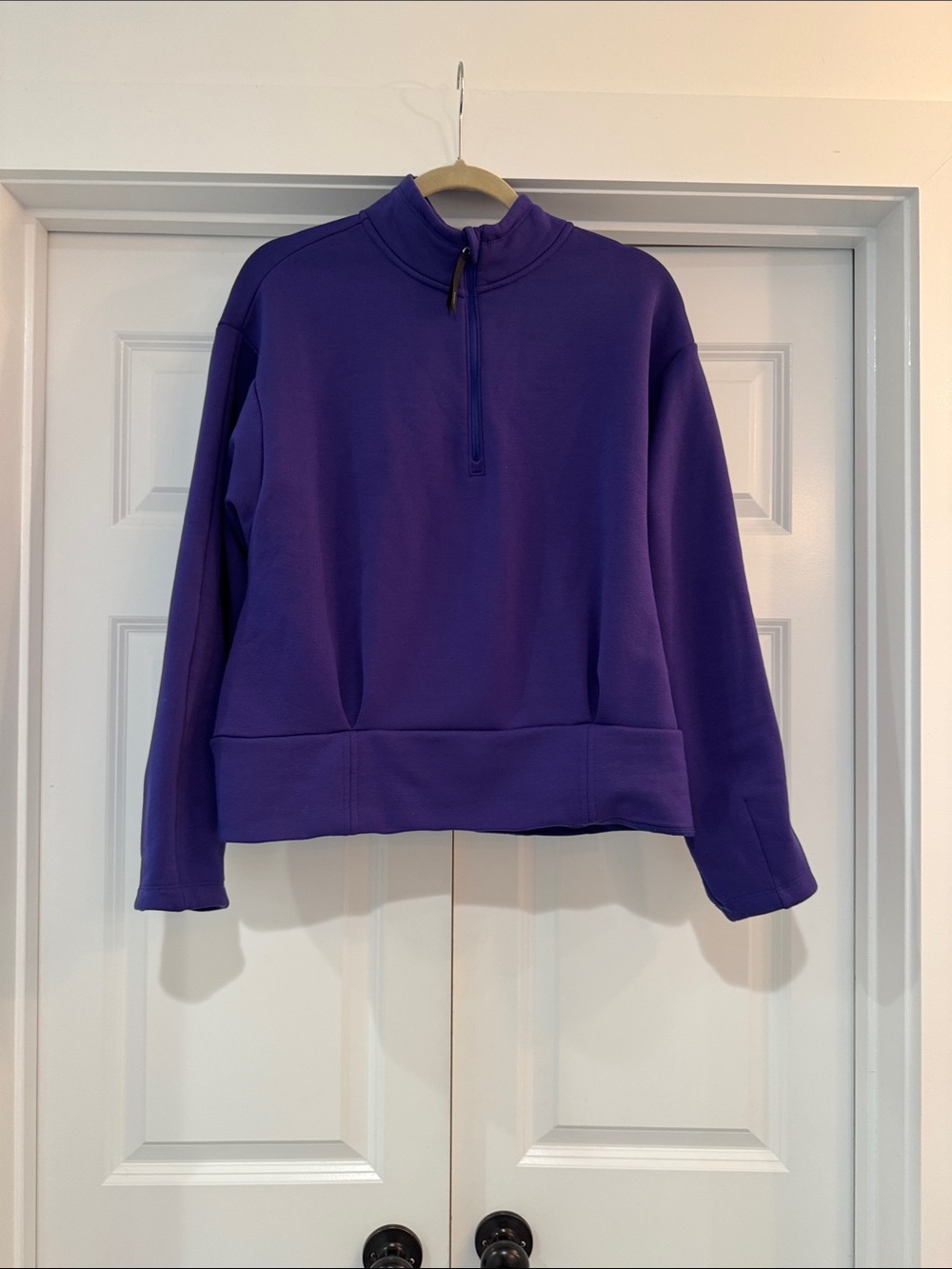 Athleta Purple Quarter-Zip Pullover Sweater